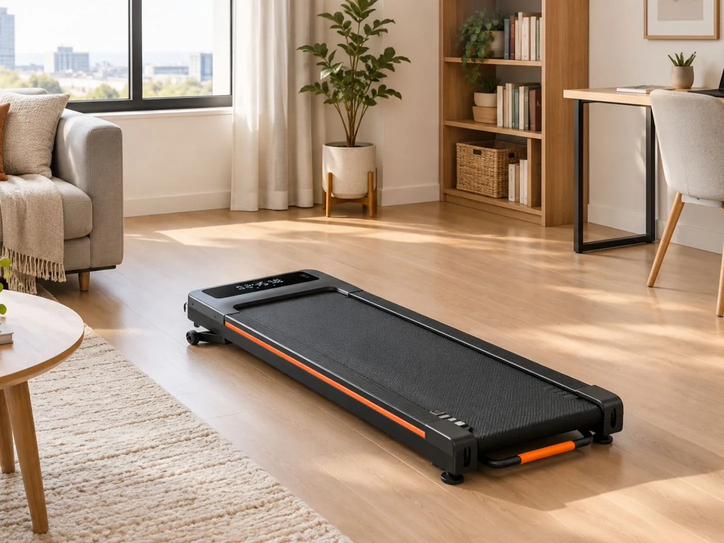 MERACH W50 walking pad in a modern apartment